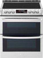 LG - 7.3 Cu. Ft. Self-Clean Slide-In Double Oven Electric Smart Wi-Fi Range with ProBake Convection - Stainless steel - Front_Standard