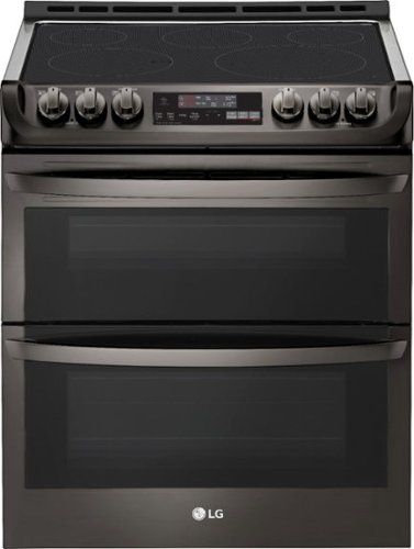 LG - 7.3 Cu. Ft. Smart Slide-In Double Oven Electric True Convection Range with EasyClean and 3-in-1 Element - Black stainless steel