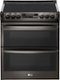 LG - 7.3 Cu. Ft. Smart Slide-In Double Oven Electric True Convection Range with EasyClean and 3-in-1 Element - Black Stainless Steel-Front_Standard