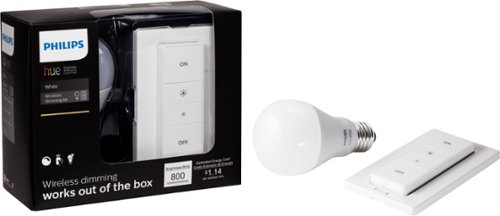  Philips - Hue A19 LED Dimmer Kit - California Residents - White