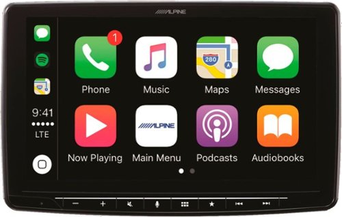 Alpine - 9" - Android Auto/Apple CarPlay™ - Built-In Bluetooth - In-Dash Digital Media Receiver - Black