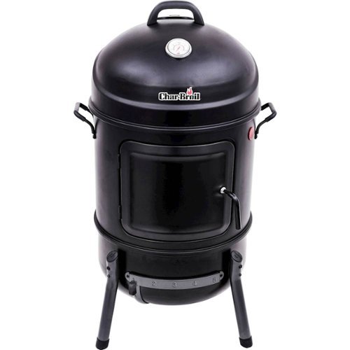 Char-Broil - 20" Bullet Smoker - Black-Front_Standard 
