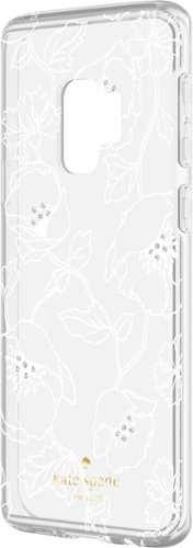  kate spade new york - Protective Hardshell Case for Samsung Galaxy S9 - Dreamy Floral White with Gems