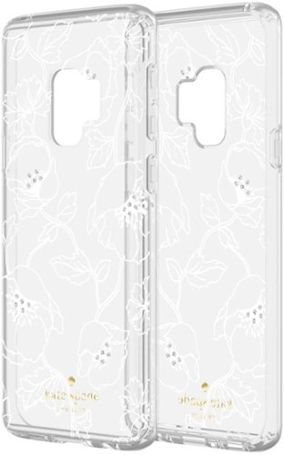 kate spade new york Protective Hardshell Case for Samsung Galaxy S9 - Dreamy Floral White with Gems GLOBAL SHIPPING