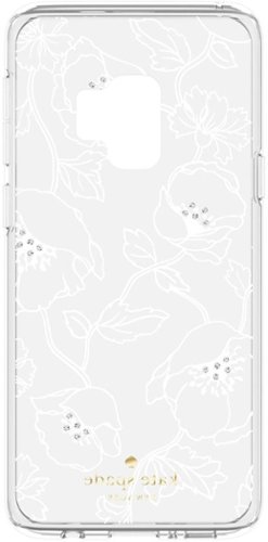 kate spade new york Protective Hardshell Case for Samsung Galaxy S9 - Dreamy Floral White with Gems WORLDWIDE DELIVERY