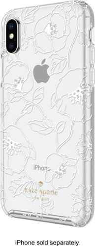  kate spade new york - Dreamy Floral White with Gems Case for Apple iPhone X and XS - White/Clear