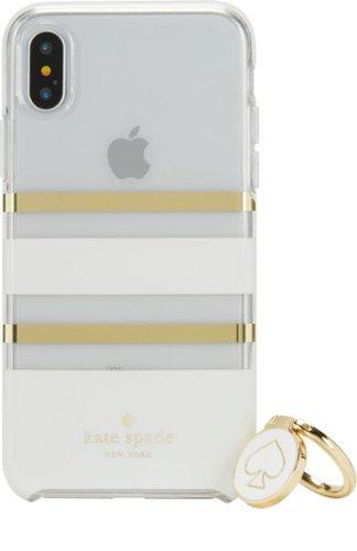  kate spade new york - Stability Ring &amp; Protective Hardshell Case for iPhone X and XS - White/Gold