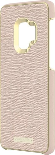 kate spade new york - Wrap Case for Samsung Galaxy S9 - Saffiano Rose Gold/Gold Logo Plate-Front_Standard 