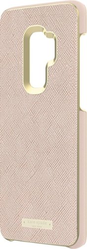  kate spade new york - Wrap Case for Samsung Galaxy S9+ - Saffiano Rose Gold/Gold Logo Plate