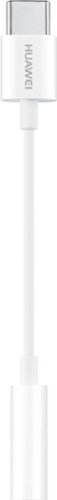 Huawei - 3.54" USB Type C-to-3.5 mm Headphone Jack Adapter - White-Front_Standard 
