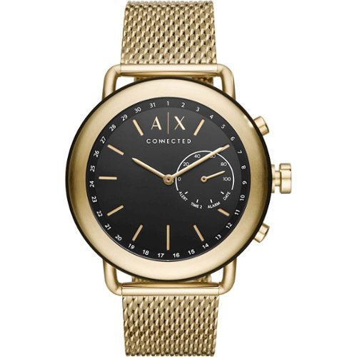 Armani Exchange - Connected Hybrid Smartwatch 47mm Stainless Steel - Gold-Front_Standard 