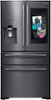 Samsung - Family Hub 27.7 Cu. Ft. 4-Door French Door Fingerprint Resistant Refrigerator - Black stainless steel-Front_Standard 