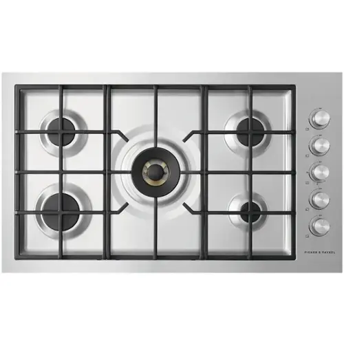 Front. Fisher & Paykel - 35.4" Gas Cooktop - Stainless Steel.
