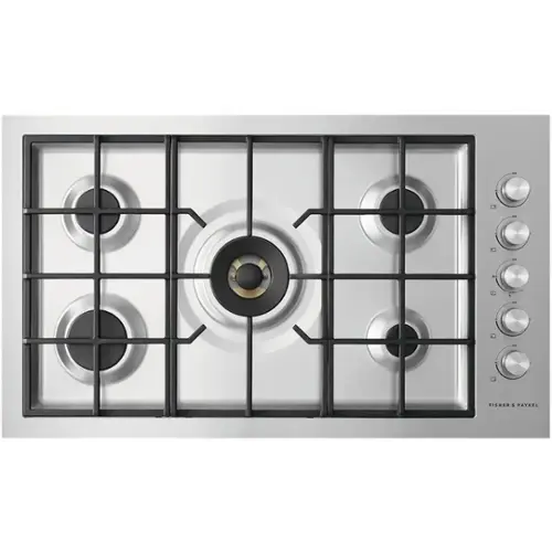 Front. Fisher & Paykel - 35.5" Gas Cooktop - Stainless Steel.