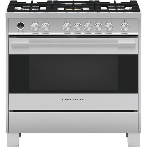 Fisher & Paykel - 4.9 Cu. Ft. Self-Cleaning Freestanding Dual Fuel Convection Range - Stainless steel