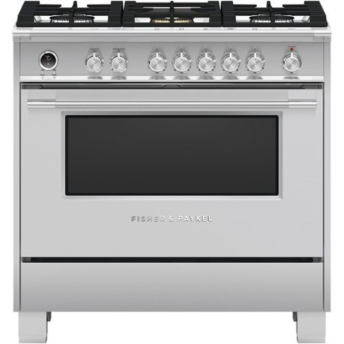 Fisher & Paykel - 4.9 Cu. Ft. Self-Cleaning Freestanding Dual Fuel Convection Range - Stainless steel
