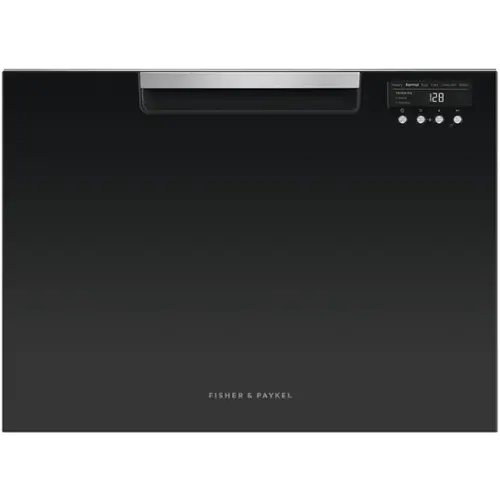 Front. Fisher & Paykel - 24" Front Control Built-In Dishwasher - Black.
