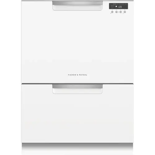 Front. Fisher & Paykel - 24" Front Control Built-In Dishwasher - White.