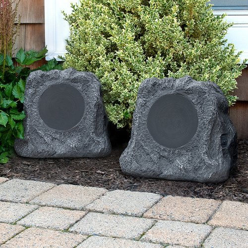 Victrola Powered Wireless Outdoor Speakers (Pair) - Gray WORLDWIDE DELIVERY