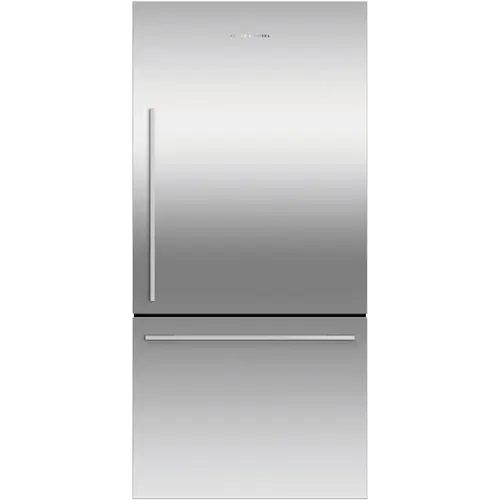 Front. Fisher & Paykel - ActiveSmart 17.1 Cu. Ft. Bottom-Freezer Counter-Depth Refrigerator - Stainless Steel.