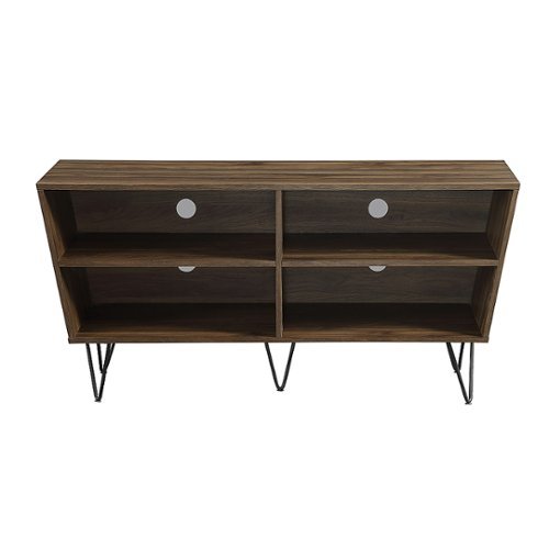Walker Edison - Crosby TV Stand for Most Flat-Panel TVs Up to 55" - Dark Walnut-Front_Standard 