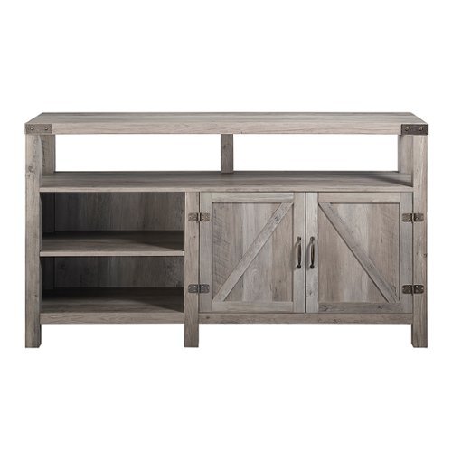 Walker Edison - 58” Modern Farmhouse TV Stand for TV's up to 65” - Grey Wash-Front_Standard 