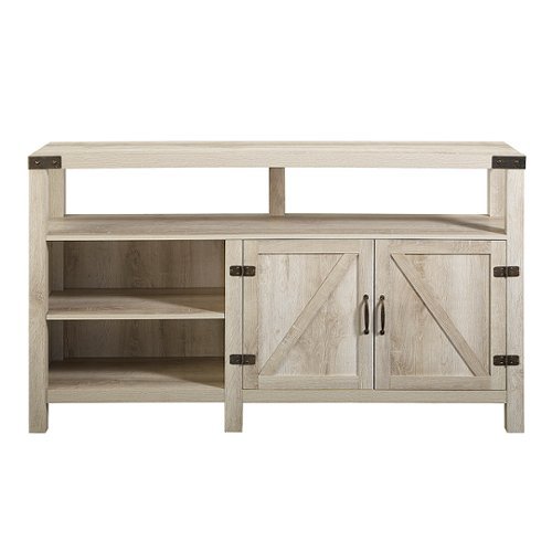 Walker Edison - 58” Modern Farmhouse TV Stand for TV's up to 65” - White Oak-Front_Standard 