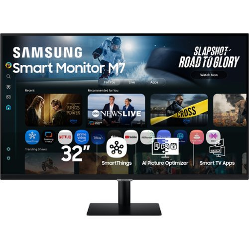Samsung - 32" M70F 4K UHD Smart Monitor with SamsungVision AI, Built In Speakers, USB-C - Black