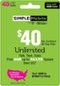Simple Mobile - $40 Prepaid Phone Card-Front_Standard