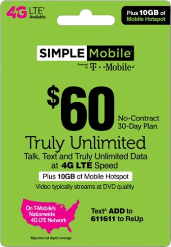 Simple Mobile - $60 Prepaid Phone Card-Front_Standard 