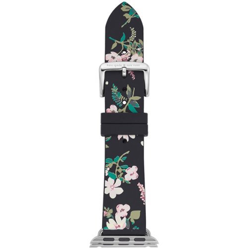 kate spade new york - Silicone Watch Strap for Apple Watch™ 38mm Series 1, 2, 3, and Apple Watch™ 40mm Series 4 and 5 - Black Floral