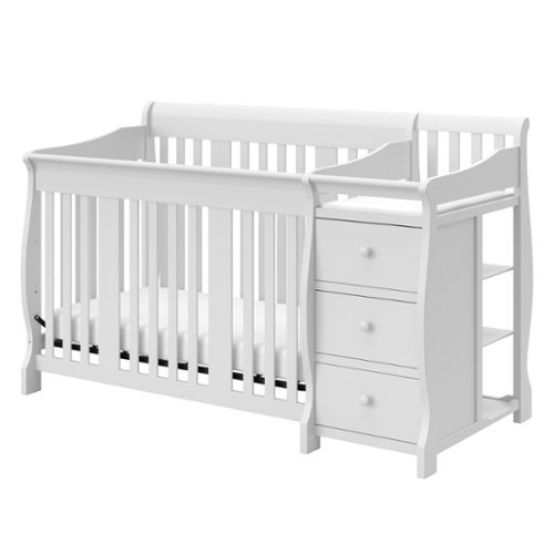 Storkcraft - Portofino 5-in-1 Convertible Crib and Changer - White-Front_Standard 