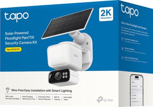 TP-Link Tapo Floodlight and Wireless Pan-Tilt Security 2K QHD Camera, 360° Coverage, with Solar - No Monthly Fees - White WORLDWIDE DELIVERY