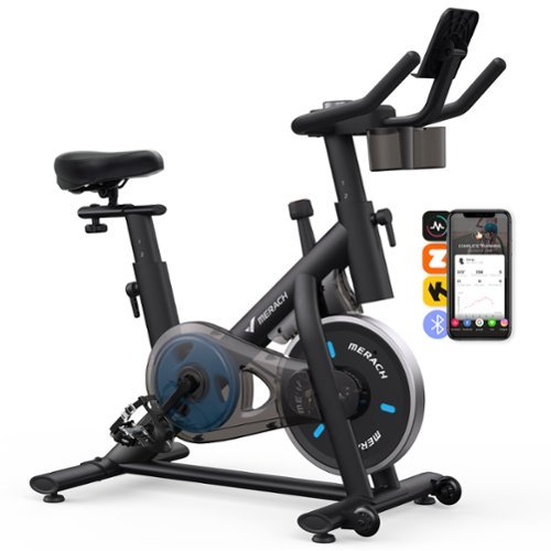 MERACH - S26 Home Exercise Bike Quiet Stationary Fitness Bicycle Workout Fullbody - Black-Front_Standard 