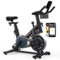 MERACH - S26 Exercise Bike with New RPM Game Mode for Home Stationary Bike Enhanced Electronic, Holder Silent Belt Drive - Black-Front_Standard