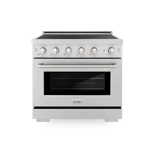 Front. ZLINE - 36 in. 5.2 cu. ft. Paramount Freestanding Induction Range with 5 Burners and Electric Oven in Stainless Steel - Stainless Steel.