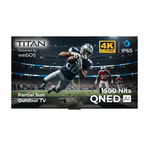 TITAN Powered by webOS 60" 4K ULTRAHD IP65 Partial Sun Outdoor TV 1500 Nits QNED AI