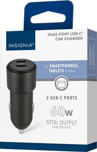 Insignia™ 60W Car Charger for Smartphones, Tablets and More - Black BUY IN MIDDLE EAST