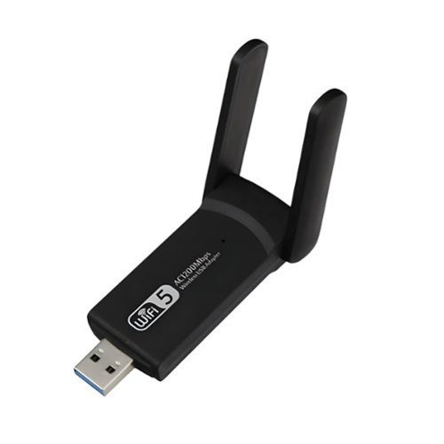 Kitcheniva - Wireless USB 3.0 WiFi Adapter Antennas Long Range AC1200 Dual Band 5GHz - Black-Front_Standard 