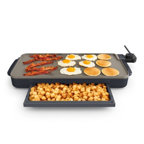 Bella - 10" x 20" Electric Griddle with Warming Tray - Slate