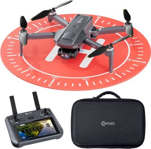 Contixo - F29 GPS Drone with 4K Camera, 3-Axis Gimbal, 5" Touchscreen Remote, 3KM Range, 23 Min Flight, No FAA Needed - Dark gray