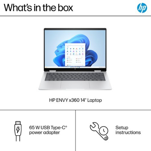 HP Envy 2-in-1 14 2K Touch-Screen Laptop - AMD Ryzen 5 - 16GB Memory - 512GB SSD - Glacier Silver GLOBAL SHIPPING