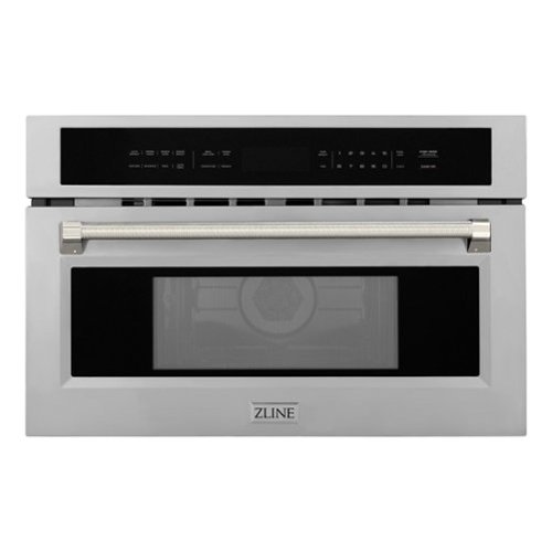 ZLINE - Autograph 30 in. 1.6 cu ft. Built-in Convection Microwave Oven and Polished Nickel Helix Handle - Stainless Steel
