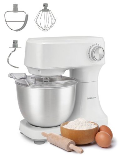 Betty Crocker - Stand Mixer, 3.7-qt Electric Mixer With 10 Speeds - White-Front_Standard 