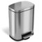Halo - Premium 1.32 Gallon / 5 Liter Step Pedal Trash Can with Removable Inner Bucket, Quiet Lid Close - Stainless Steel-Angle_Standard