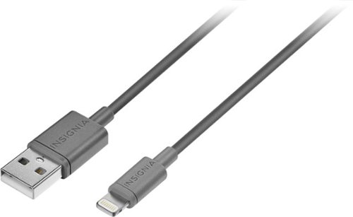  Insignia™ - 3' USB Type A-to-Lightning Charge-and-Sync Cable - Gray