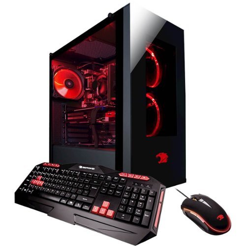 iBUYPOWER - Element Gaming Desktop- Intel Core i7 - 16GB Memory - NVIDIA GeForce GTX 1080 - 2TB Hard Drive + 480GB Solid State Drive - Black/Red-Front_Standard 