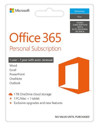  Microsoft 365 Personal (1-User) (1-Year Subscription - Auto Renew)