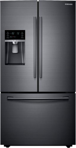  Samsung - 22.5 cu. ft. Counter Depth French Door Fingerprint Resistant Refrigerator with CoolSelect Pantry - Black Stainless Steel
