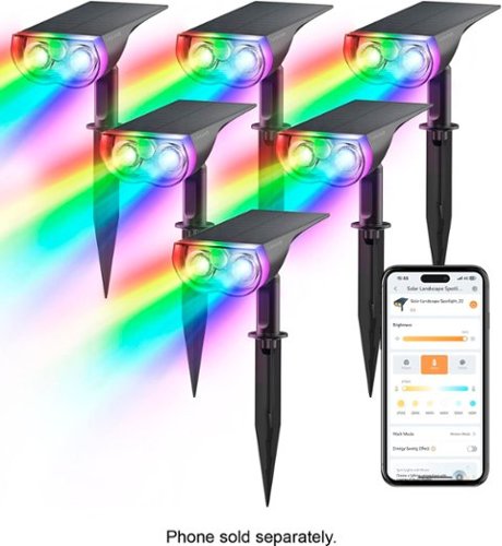 Linkind - Smart RGBTW Multicolor Solar Spot Lights (6-pack) - Multicolor